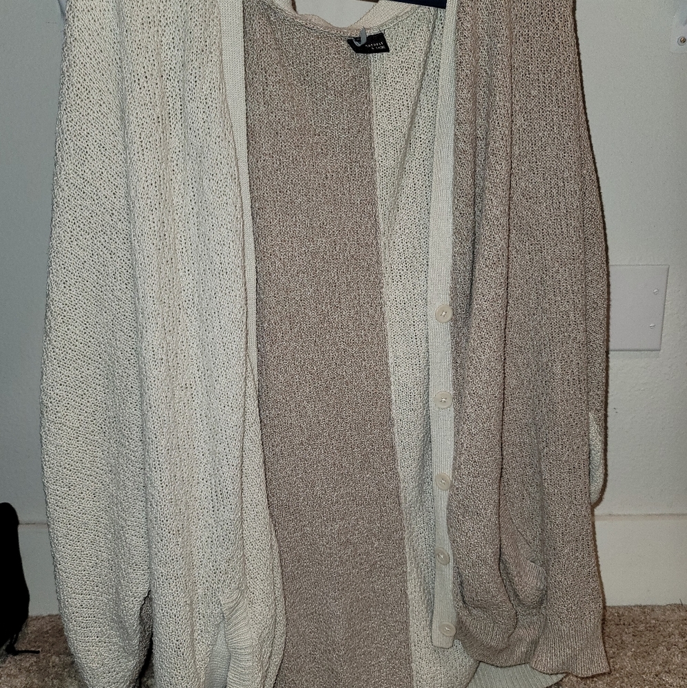 Natural 2-Tone Loose Cardigan
